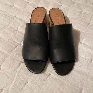 Madewell black slides, size 7